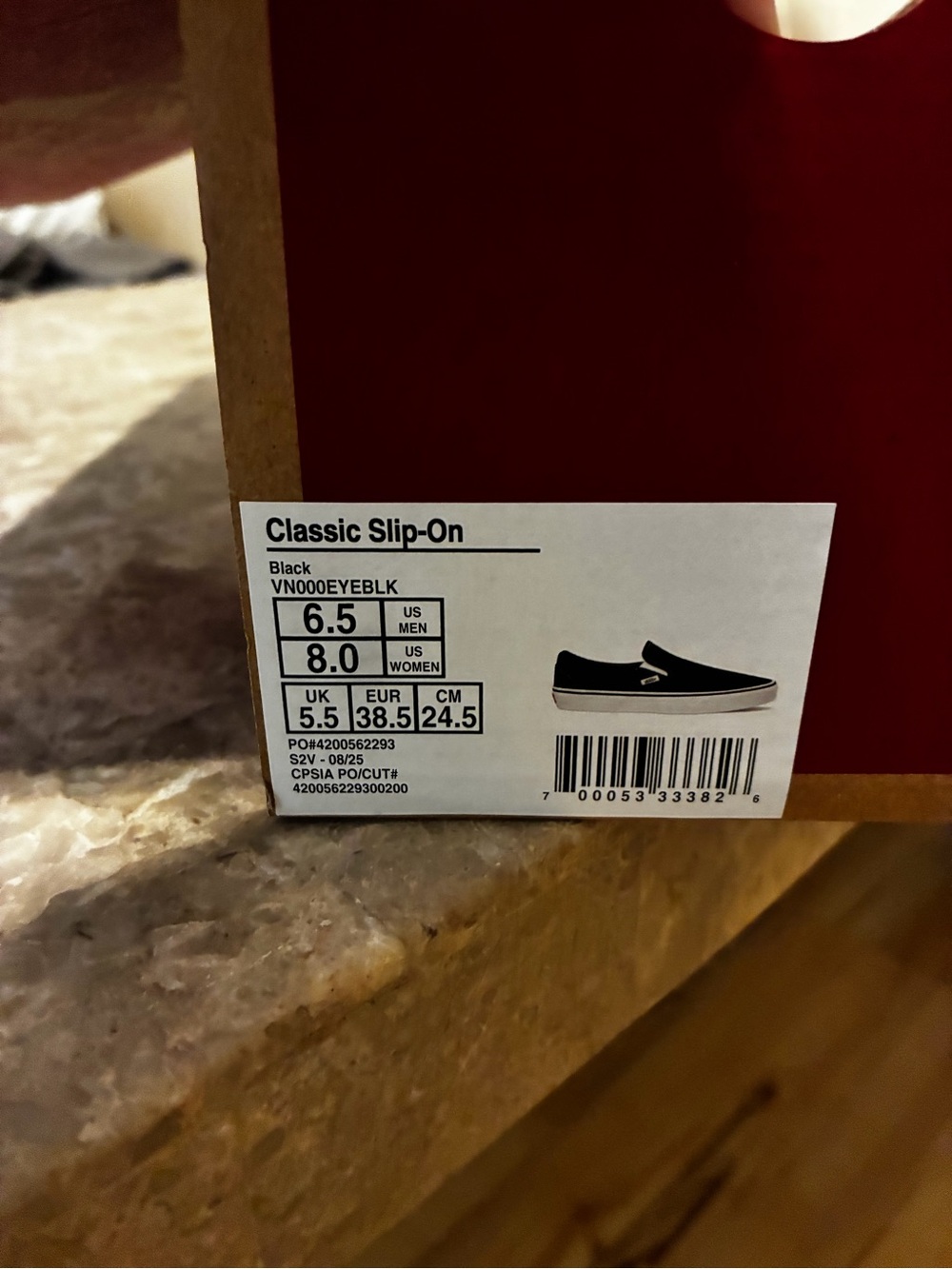 BRAND NEW Vans Black Canvas Slip-On Loafers Size 8 Women’s - Picture 5 of 5